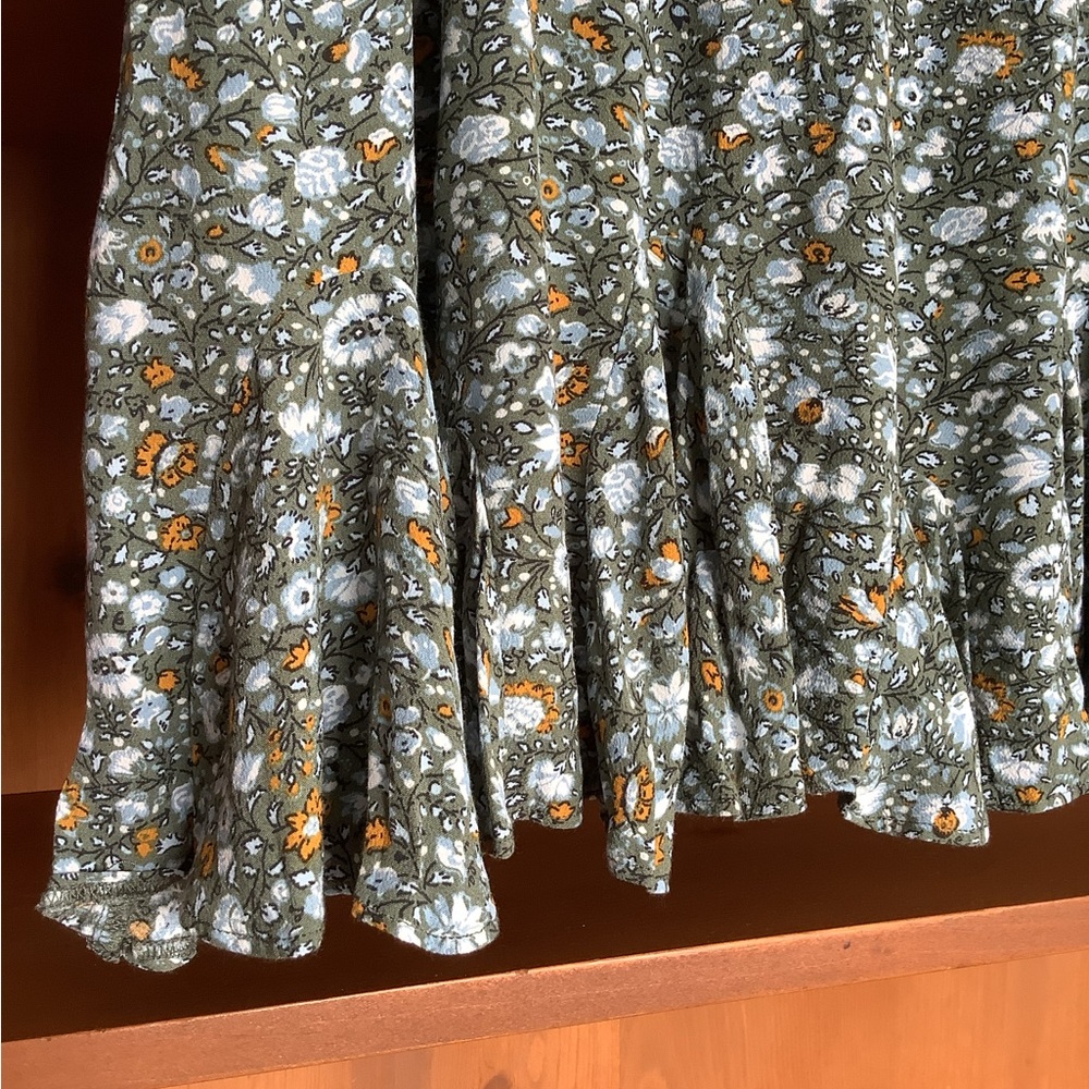 LOFT Floral Plus Size Skirt Green Boho Prairie Cottagecore Elastic Waist XXL - Picture 6 of 12
